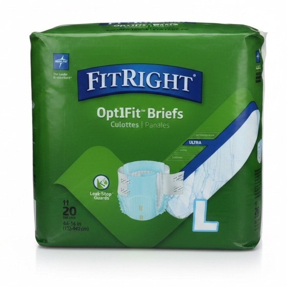 Medline FitRight OptiFit Adults Large Size Ultra Incontinence Briefs 20 Count